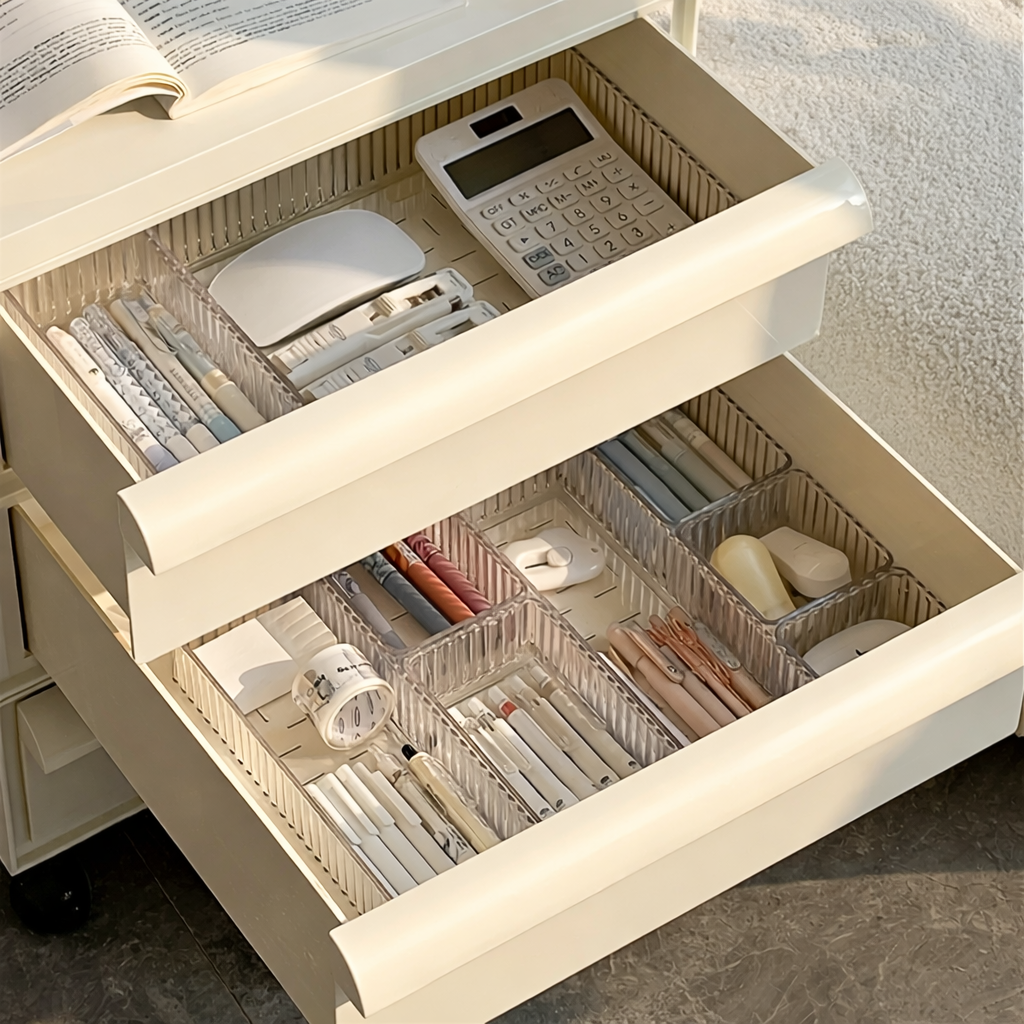 Stackable Acrylic Drawer Organizer - Adjustable Divider Trays for Cosmetics