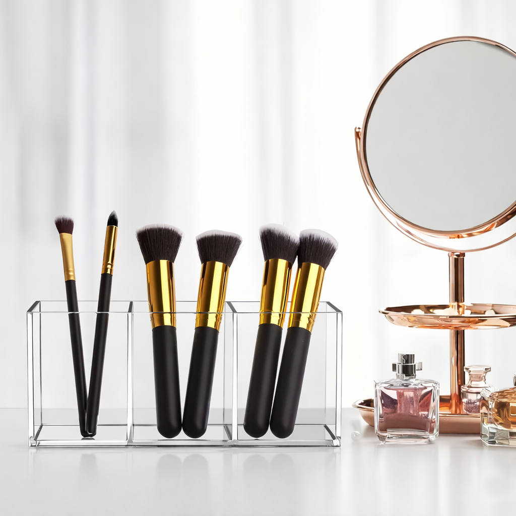 Transparent Acrylic Makeup Brush Storage Organizer and Tool Holder