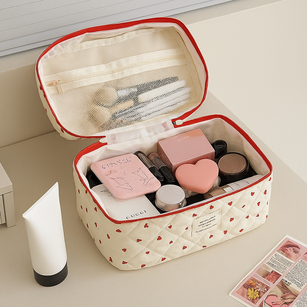 Women's Heart Makeup Bag Cosmetic Storage