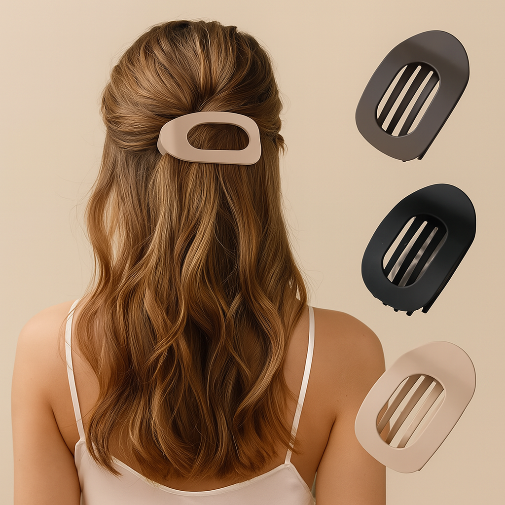 Cerace Fashion Oval Flat Hair Clips for Women French Concord Hair Clip