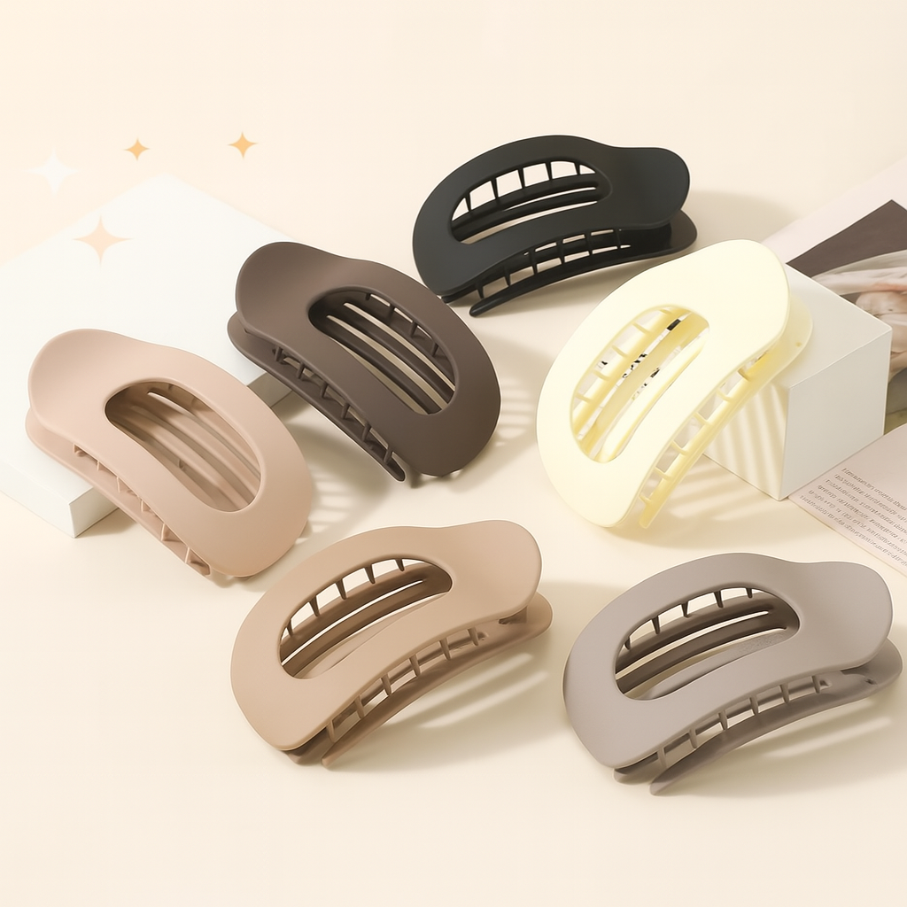 Cerace Fashion Oval Flat Hair Clips for Women French Concord Hair Clip