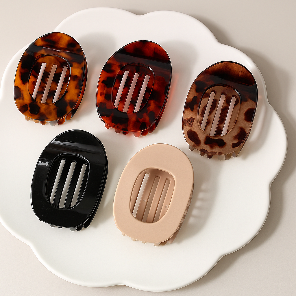 Cerace Fashion Oval Flat Hair Clips for Women French Concord Hair Clip