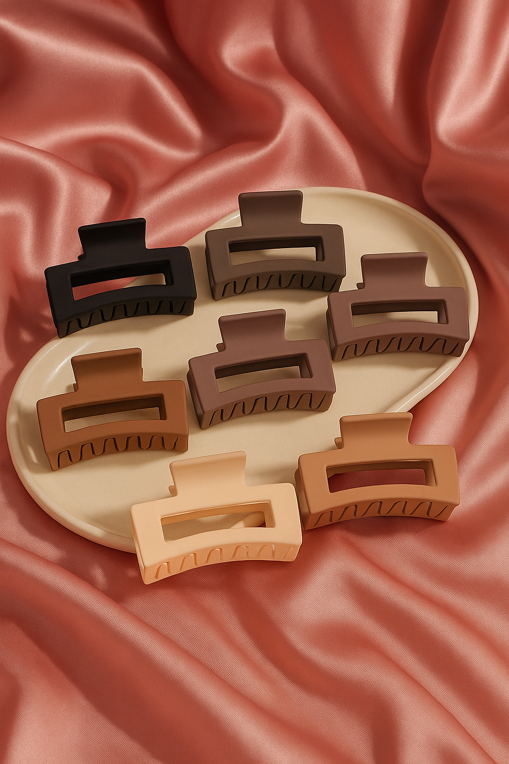7 Pcs Non-slip Big Square Matte Clips for Strong Hold for Thick Thin Hair