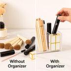 Clear Acrylic Makeup Brush Organizer Stylish Vanity Tool Holder