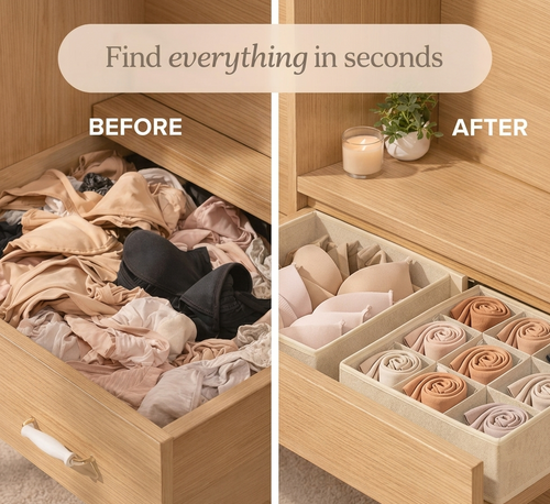 Closet Drawer Organizer for Underwear Bras & Socks